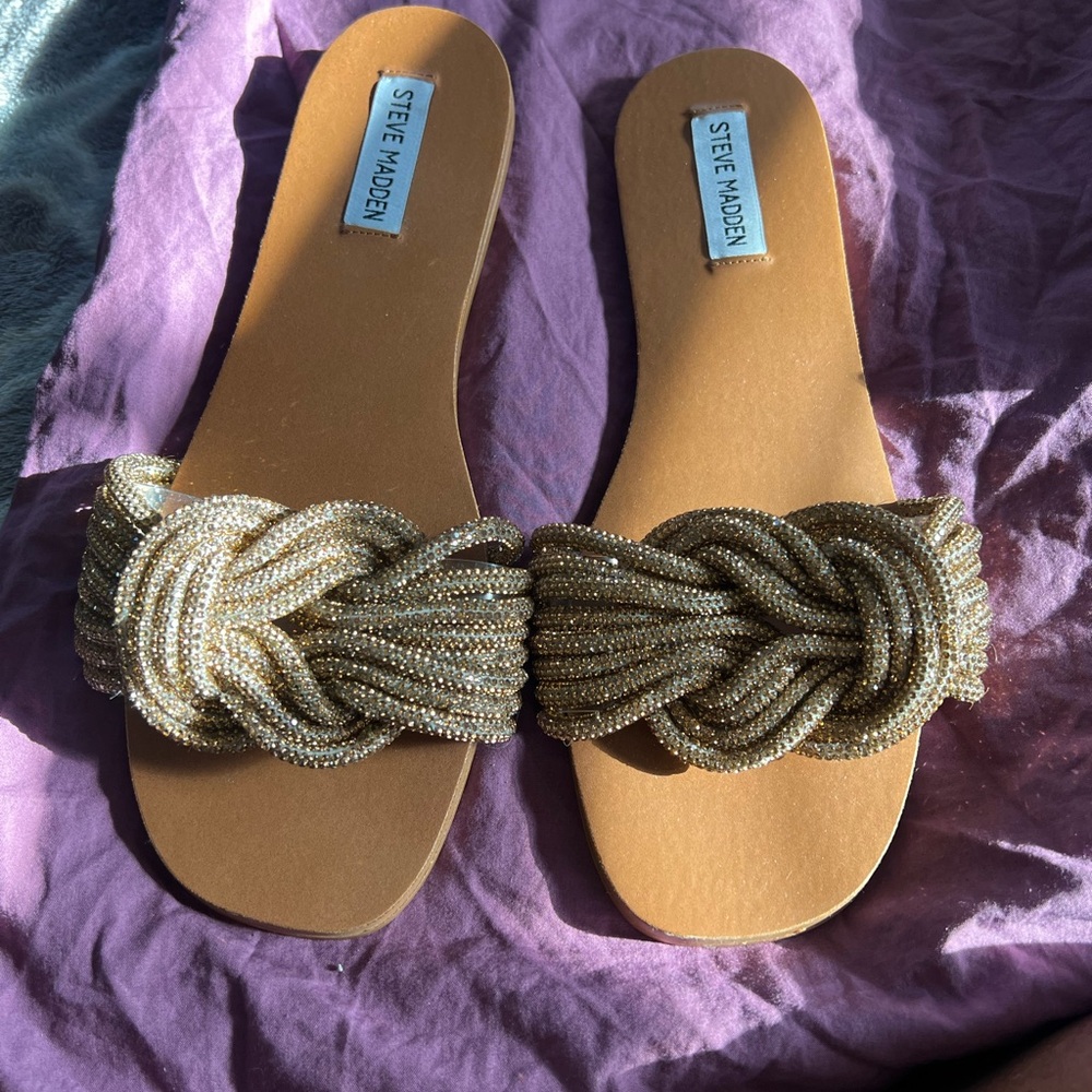 Steve Madden Gold Women's Slide Sandals